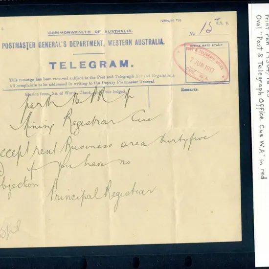 1917 (7th Jun) "Commonwealth of Australia ...