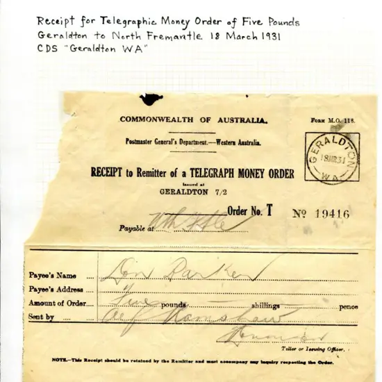 1931 (18th Mar) "Commonwealth of Australia ...
