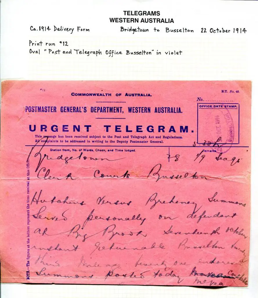 1918 (22nd Oct) Bridgetown to Clerk of Courts ... Image 1++