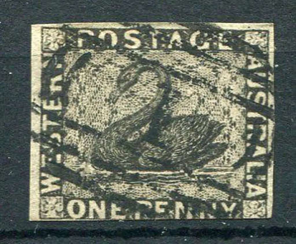 Number 1 on 1854 black swan with 3 good margins & ... Image 1++