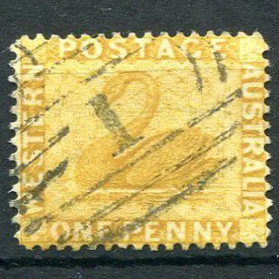 Number 1 on 1d ochre wmk CR/CA, perf.14, 2d yellow ...