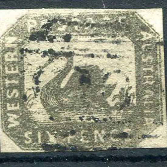 Number 10 on 1859 6d grey-black imperf. A ...