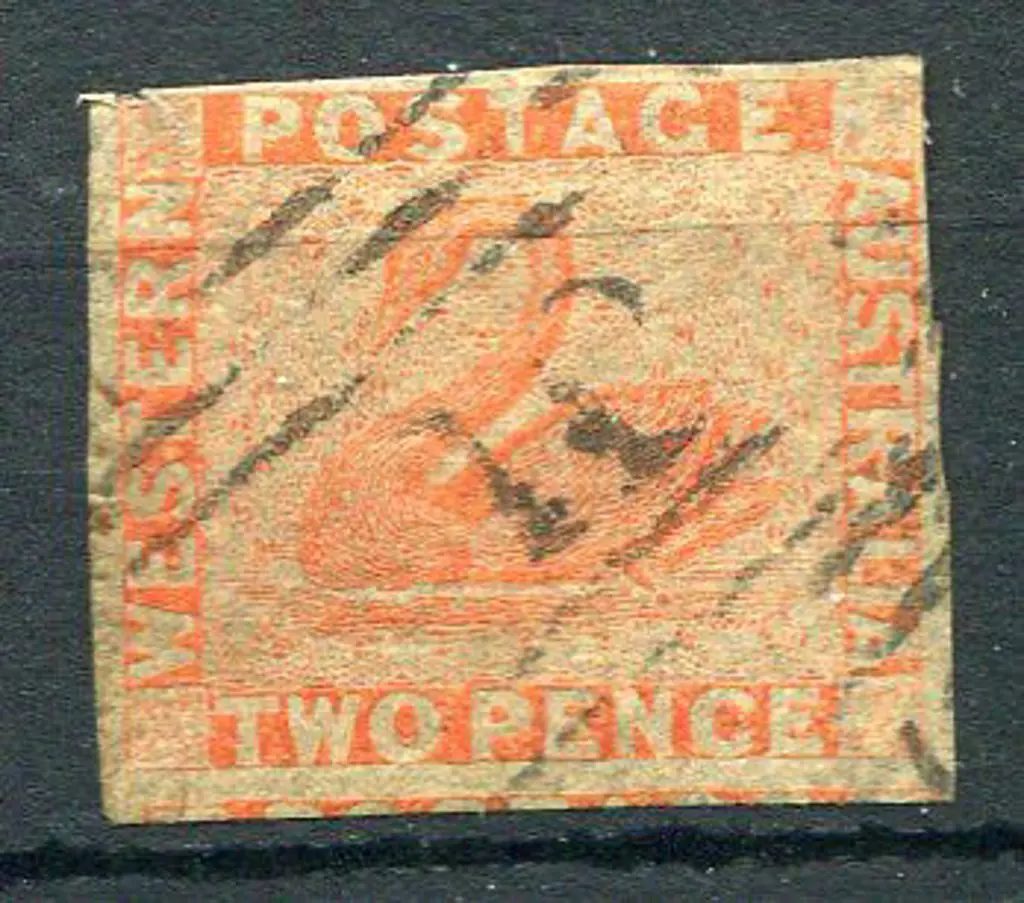 Number 10 on 1860 2d orange-vermilion imperf with ... Image 1++