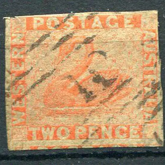 Number 10 on 1860 2d orange-vermilion imperf with ...