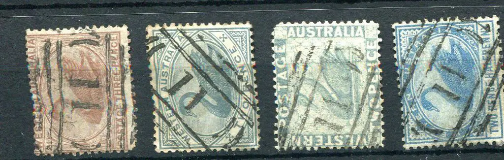 Number 11 on swans incl 3d brown (SG 63), 2d grey ... Image 1++