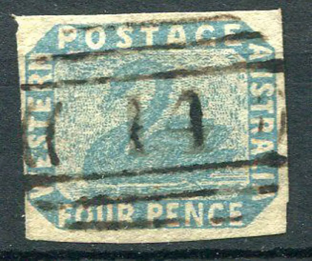 Number 14 on 1854 4d pale blue with 4 margins. A ... Image 1++