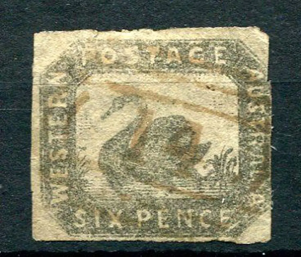 Number 14 on 1859 6d grey-black with 3 clear ... Image 1++