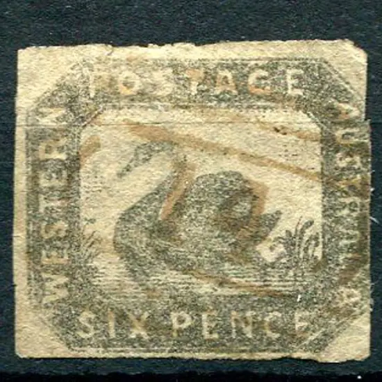 Number 14 on 1859 6d grey-black with 3 clear ...
