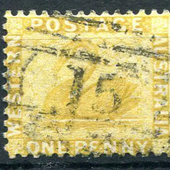 Number 15 on 1882 1d yellow-ochre, wmk CR/CA, ...