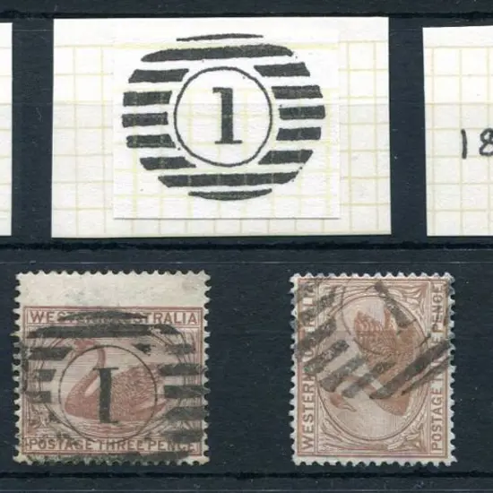 Number 1 4 fine examples on wmk CR/CC Perf.14 2d ...
