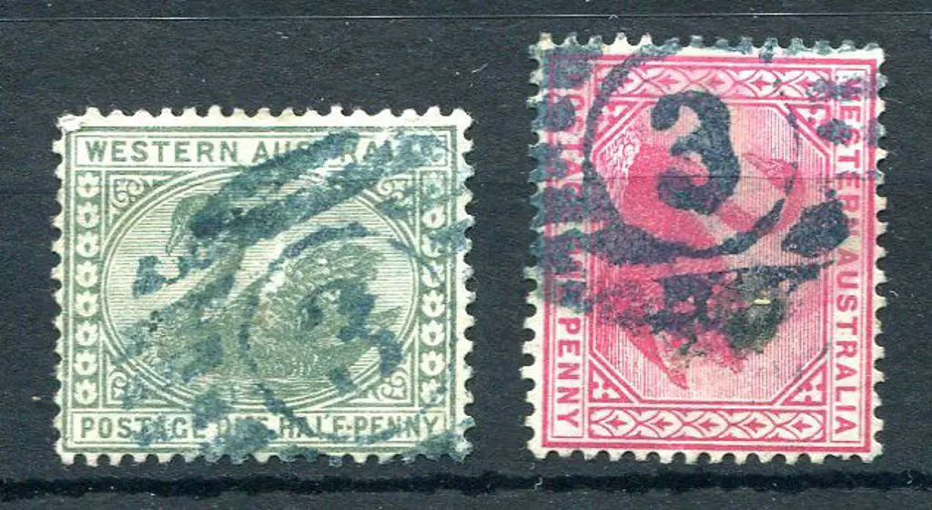 Number 3 on ½d yellow-green & 1d carmine (SG ... Image 1++
