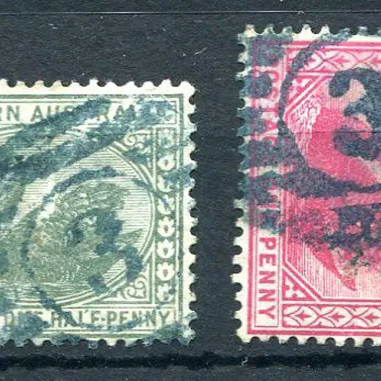 Number 3 on ½d yellow-green & 1d carmine (SG ...