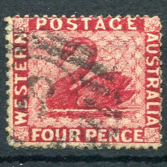 Number 8 on 4d carmine, CR/CC wmk perf.14 with ...