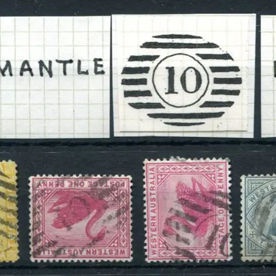Number 10 on ½d grey (SG 94), 1d carmine x 2 (SG ...