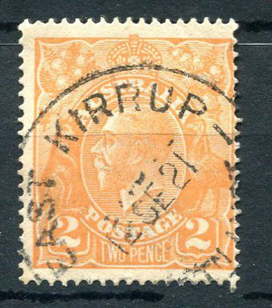 East Kirrup B29-a 70% strike on 2d orange KGV ... Image 1++