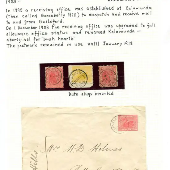 Kalamunda Collection on 12 display pages incl 3b ...