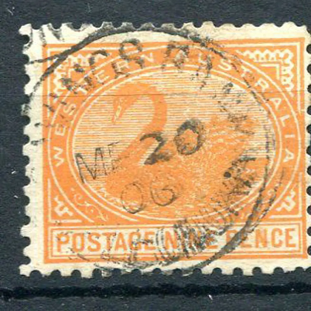Leonora Savings Bank Sbv on 9d yellow-orange swan ... Image 1++