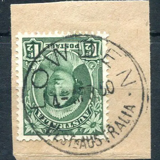 Lowden D27 Quality strike on 1½d green QM on piece ...