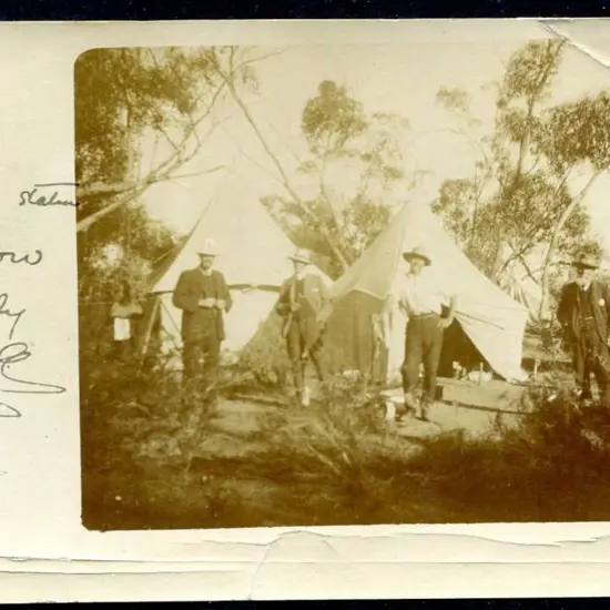 "Camp at Wee--au Station Coorow Mid Rly WA" ...