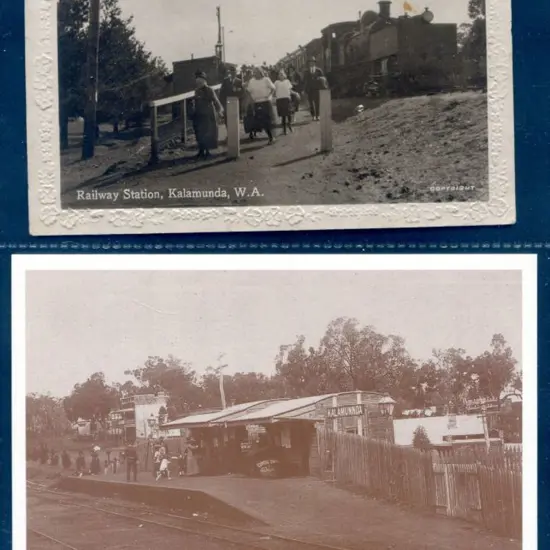 "Railway Station, Kalamunda, WA" b&w with embossed ...