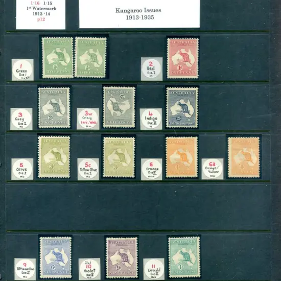 ½d green to 1/- emerald incl shades of 1d, Die I ...
