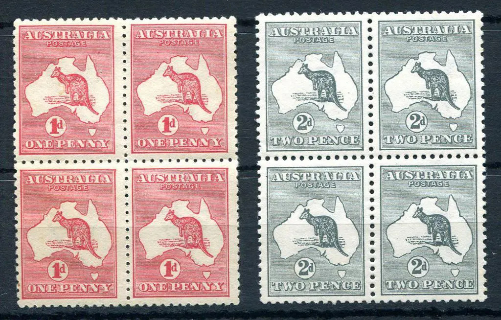 1d red, Die IIA MUH block of 4 (ACSC 4A, Cat. ... Image 1++