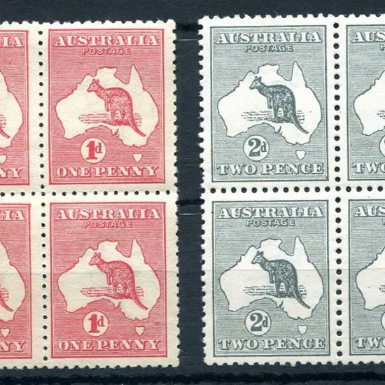 1d red, Die IIA MUH block of 4 (ACSC 4A, Cat. ...