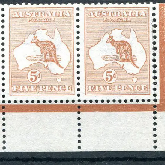 5d chestnut, plate 1 strip of 3 without monogram. ...
