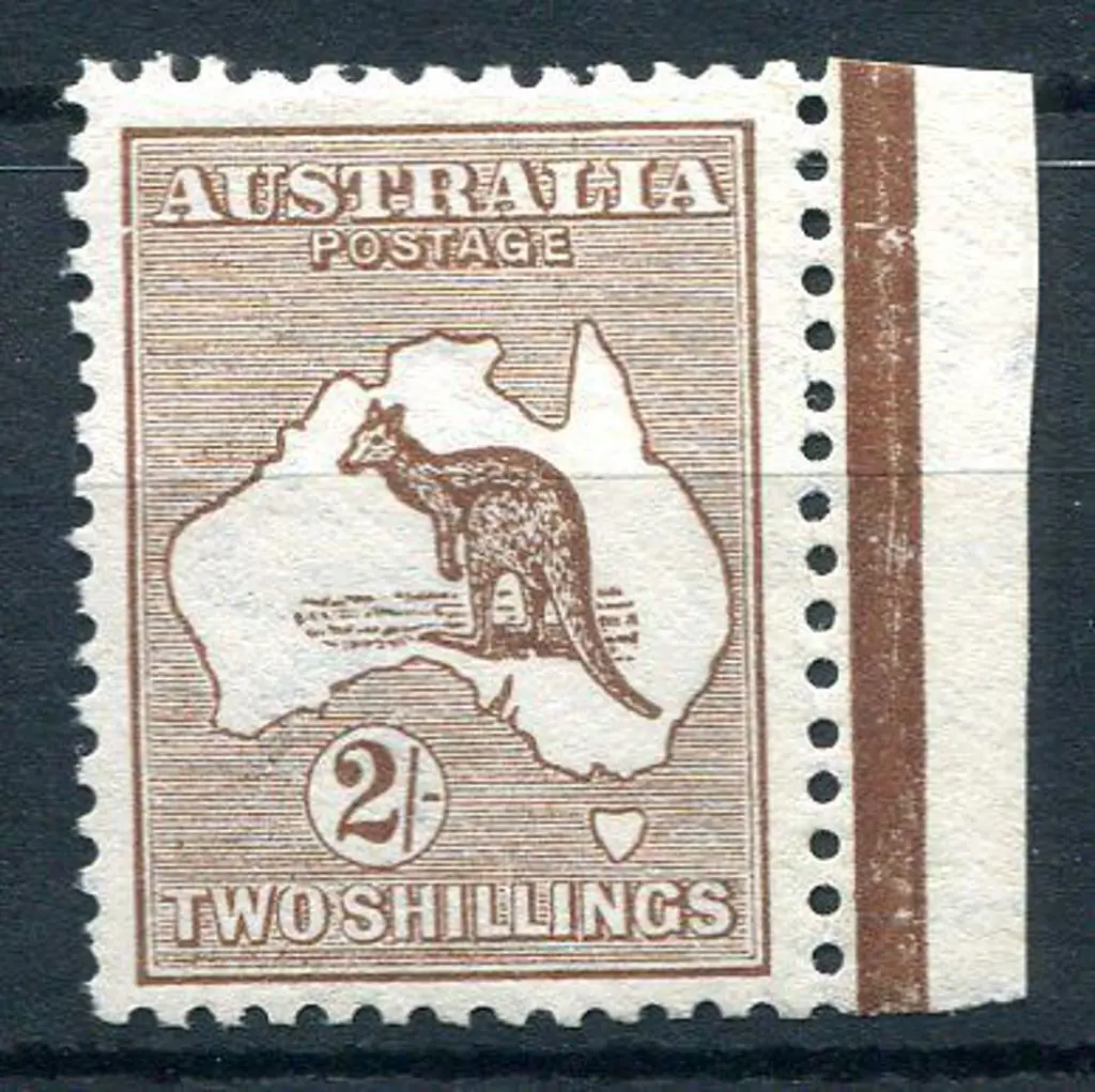 2/- brown with "break in left frame opposite base ... Image 1++