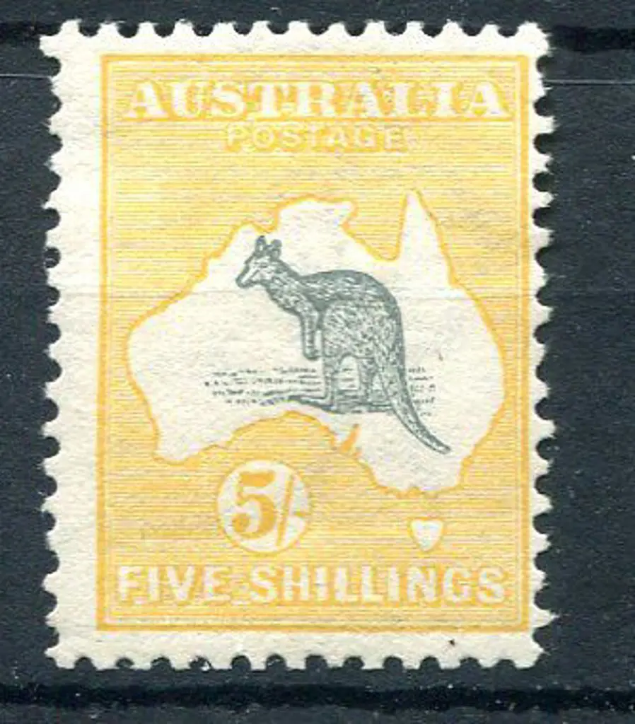5/- grey & chrome. Aged MLH with small hinge ... Image 1++