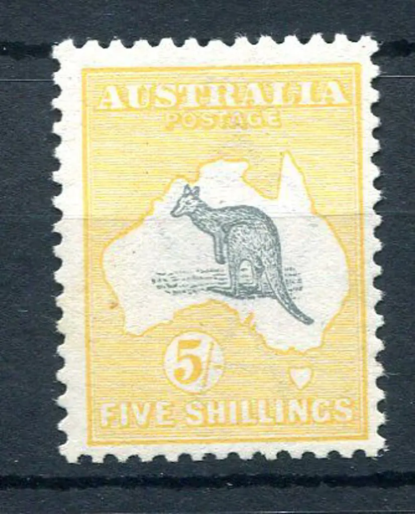 5/- grey & yellow. Fresh MUH, centred slightly low ... Image 1++