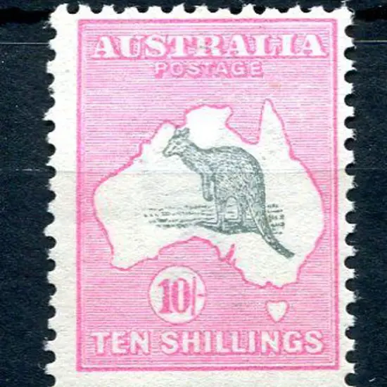 10/- grey & pink. A little off centre with light ...