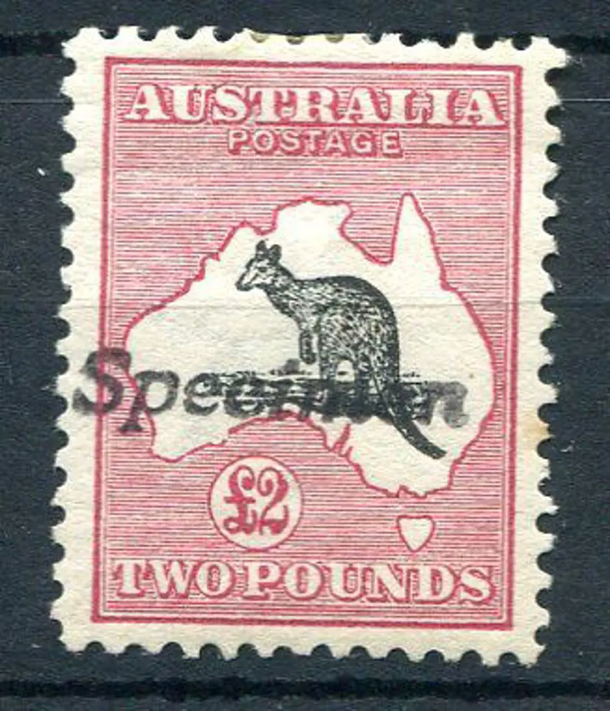 £2 black & rose ovptd "Specimen" type A. MLH, ... Image 1++
