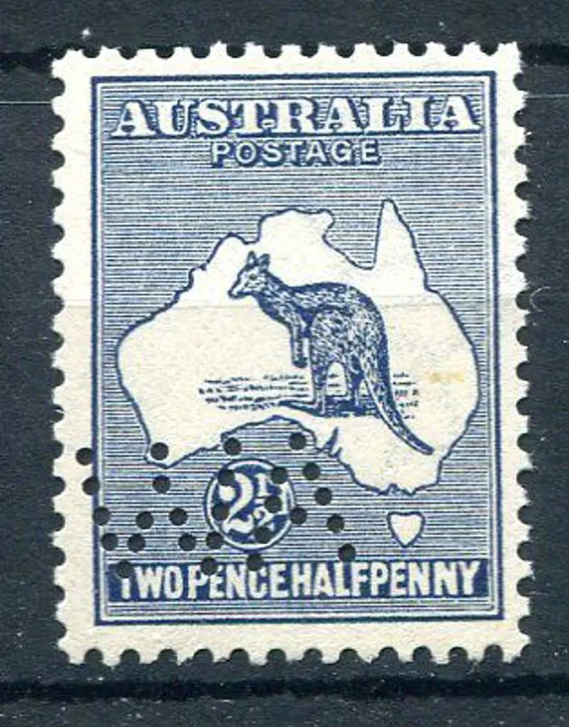 2½d indigo perfined "WA". MLH, minute tone spot. ... Image 1++