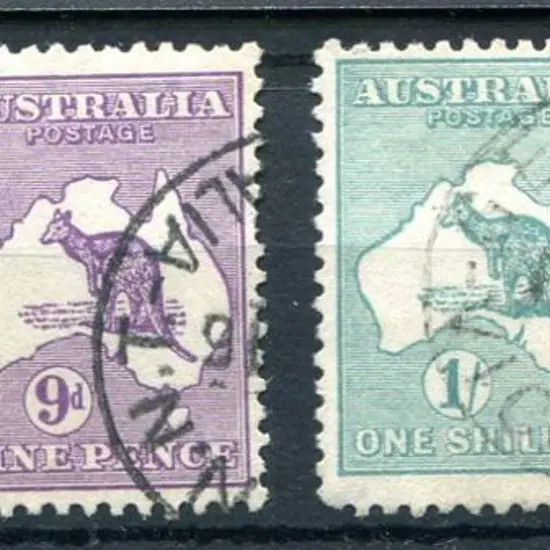 2½d indigo, 9d pale violet, 1/- blue green & 2/- ...