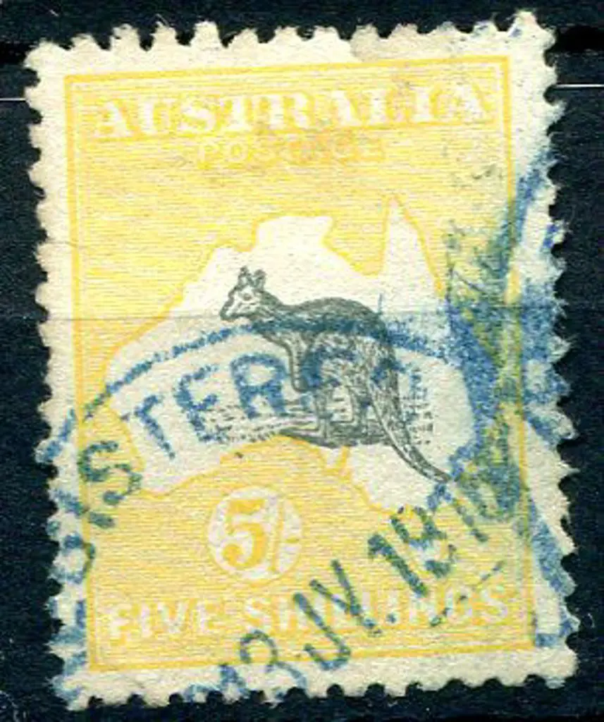 5/- deep grey & yellow with inverted wmk. Good to ... Image 1++