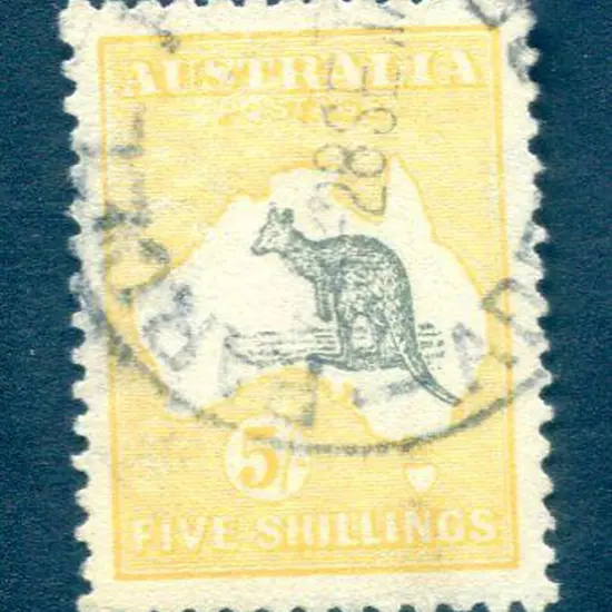 5/- deep grey & yellow. Fine used with neat ...