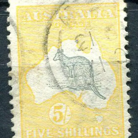 5/- grey & chrome with "Spencer's Gulf elongated & ...