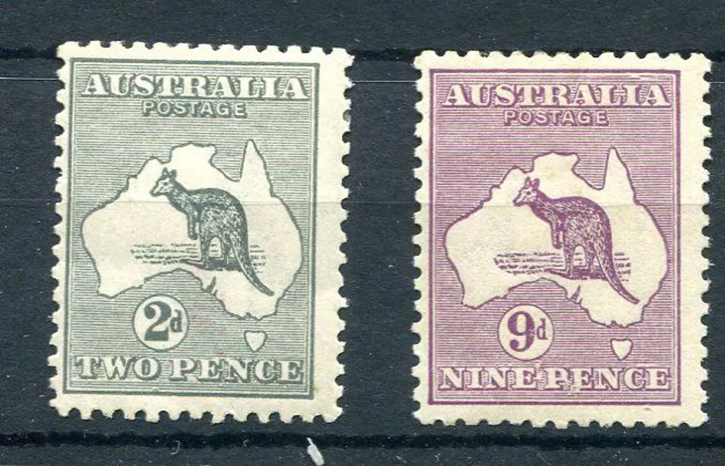 2d grey, Die I & 9d violet Die II with inverted ... Image 1++