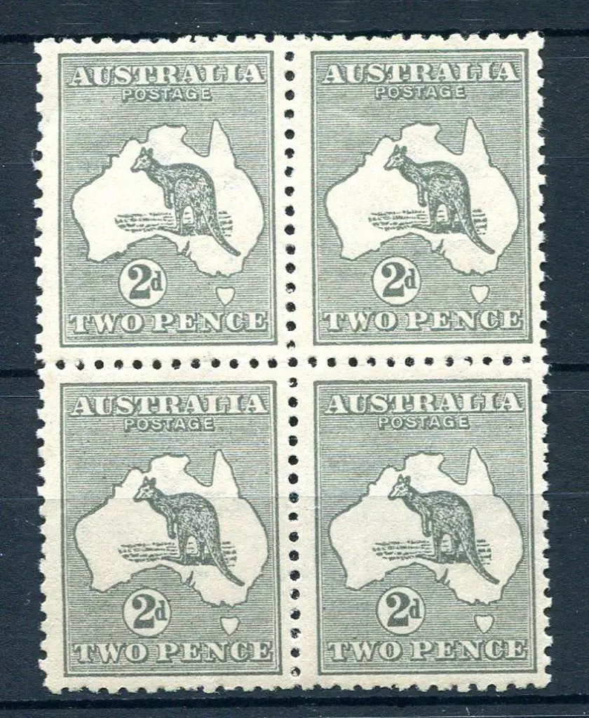 2d grey. MUH block of 4, diagonal crease affecting ... Image 1++