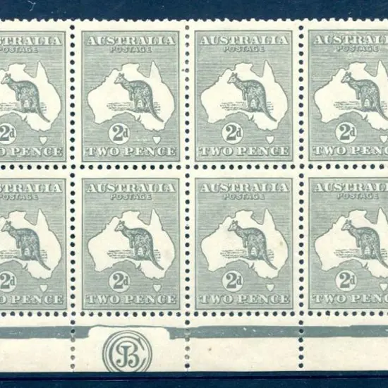 2d grey, Die IIA, plate 3 "JBC" Monogram block of ...