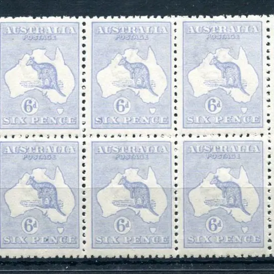 6d pale ultramarine Die IIB block of 10 (5x2). ...