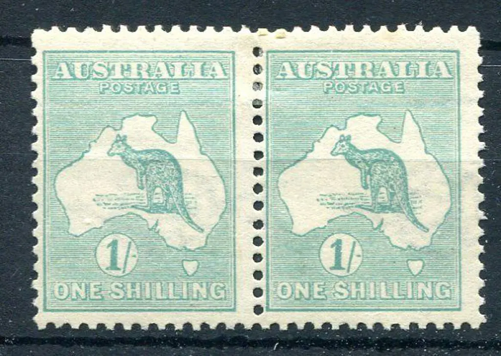 1/- blue-green, Die IIB with sideways wmk in horiz ... Image 1++