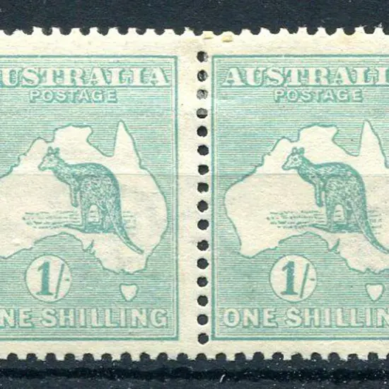 1/- blue-green, Die IIB with sideways wmk in horiz ...