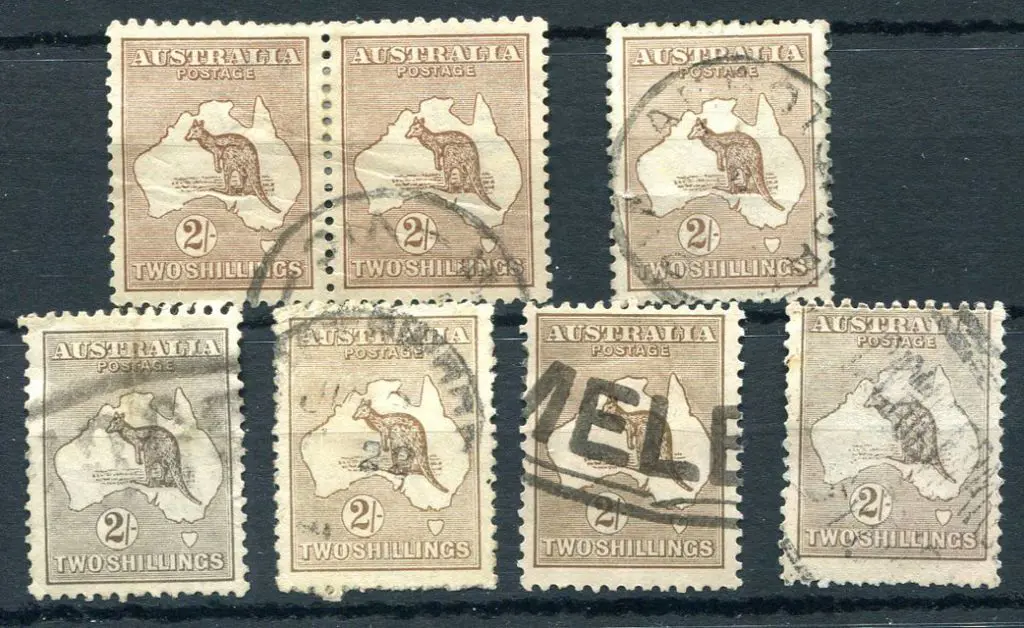 2/- brown in various shades. Mixed good to F/U ... Image 1++