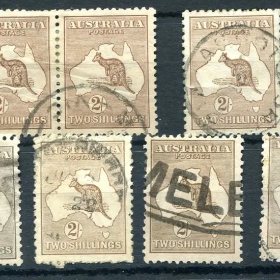 2/- brown in various shades. Mixed good to F/U ...