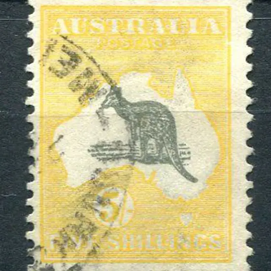 5/- grey-black & chrome with "broken coast near ...