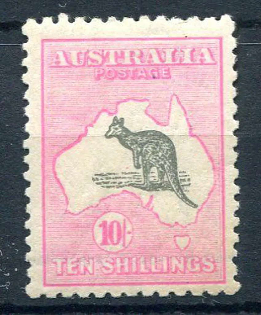 10/- grey & pale aniline-pink. Slightly aged MUH & ... Image 1++