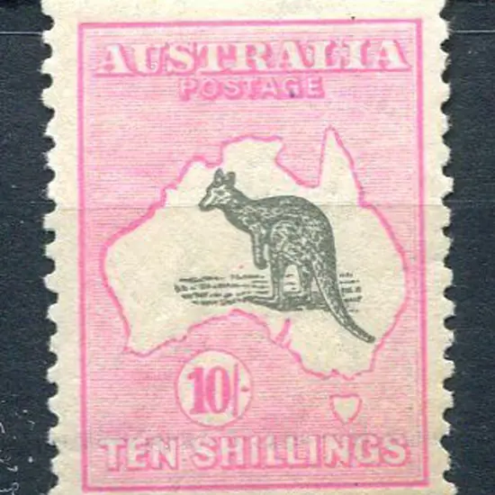 10/- grey & pale aniline-pink. Slightly aged MUH & ...