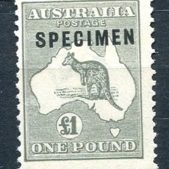 £1 grey ovptd "SPECIMEN" type C. Centred top left ...